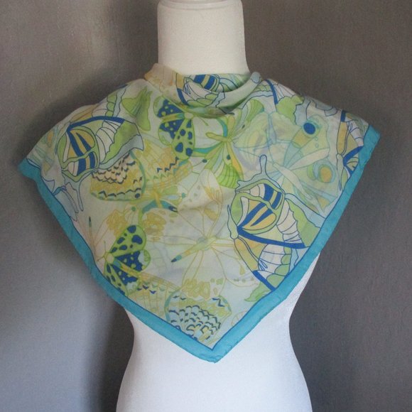 Vintage Accessories - Butterflies 1970's scarf